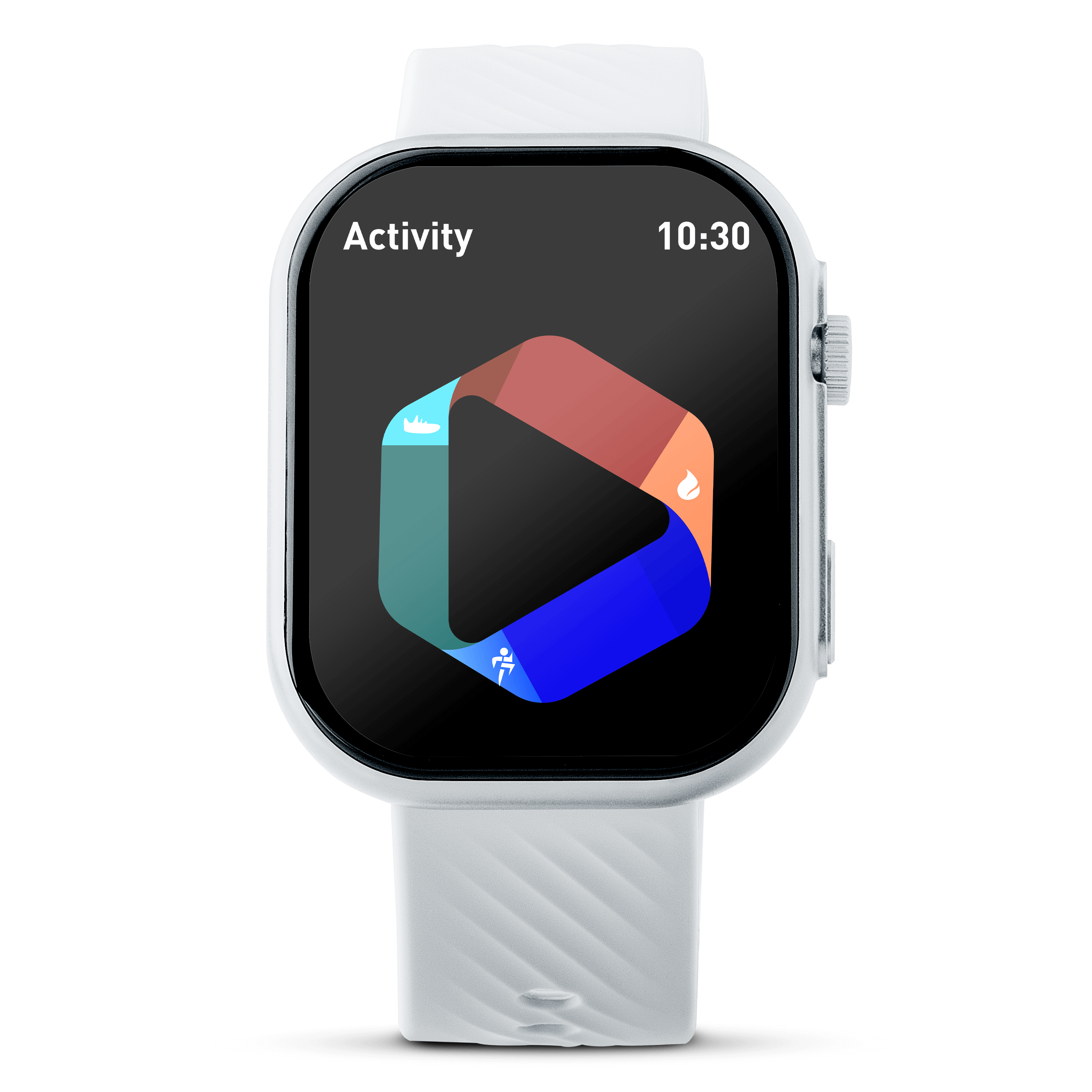 Silver Prime Smartwatch showing activity tracker on the screen.